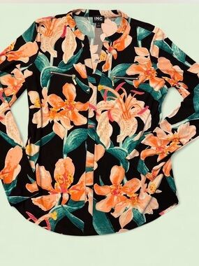 INC International Concepts Women's Floral Blouse NWOT Size Medium